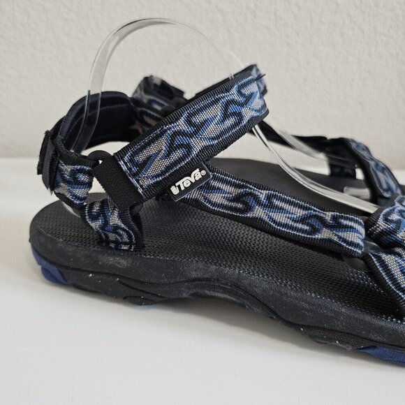 Teva Hurricane XLT2 Black/Blue Strappy Hook & Loop Sandals Hiking Mens 13 - Picture 3 of 11